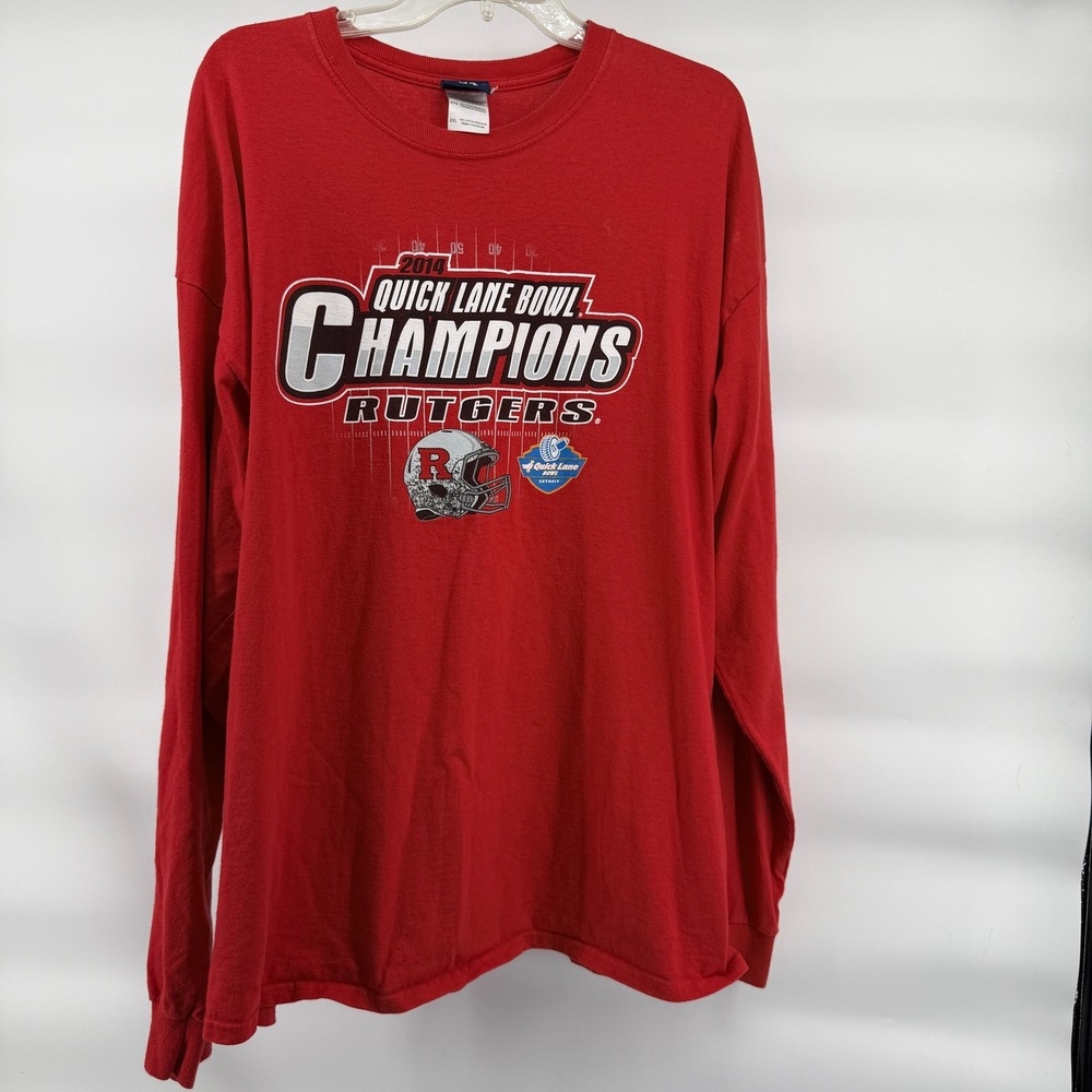 Blue 84 Rutgers Scarlet Knights 2014 Quick Lane Bowl Champions Red Mens 2XL - Picture 2 of 8